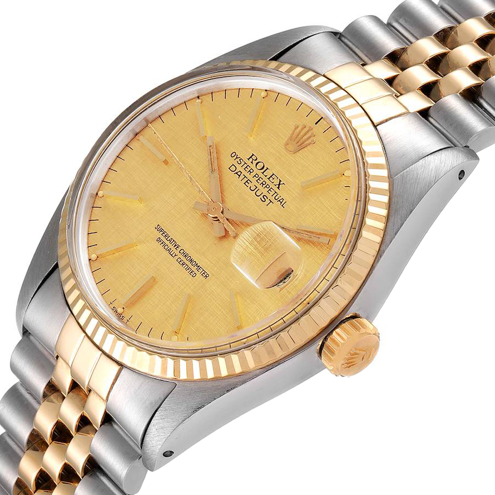 

Rolex Champagne 18K Yellow Gold Stainless Steel Datejust 16013 Men's Wristwatch