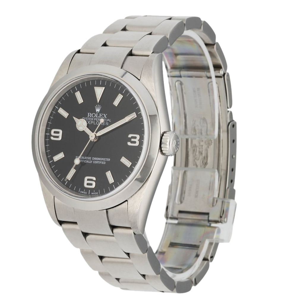 

Rolex Black Stainless Steel Oyster Perpetual Explorer 114270 Men's Wristwatch
