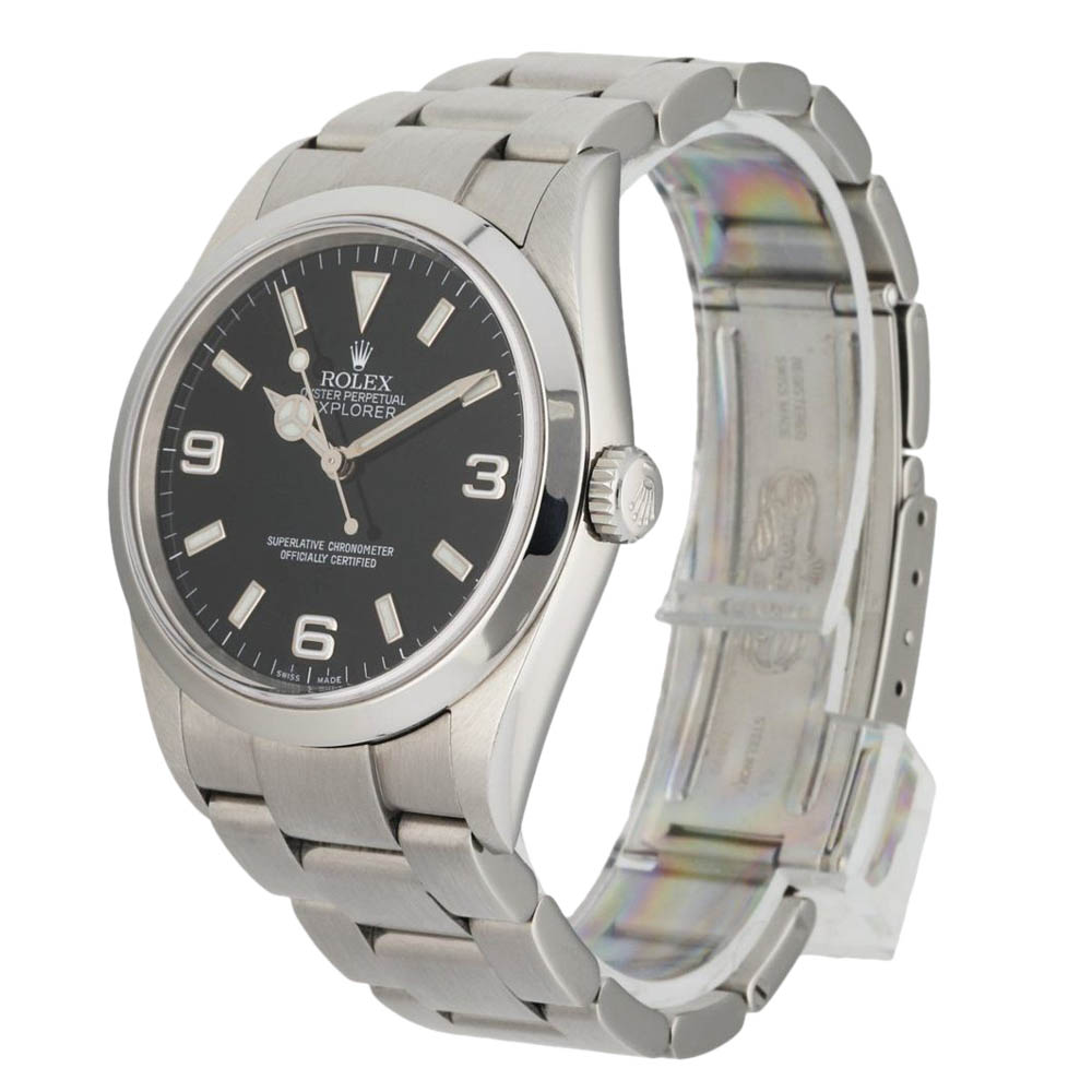 

Rolex Black Stainless Steel Oyster Perpetual Explorer 114270 Men's Wristwatch