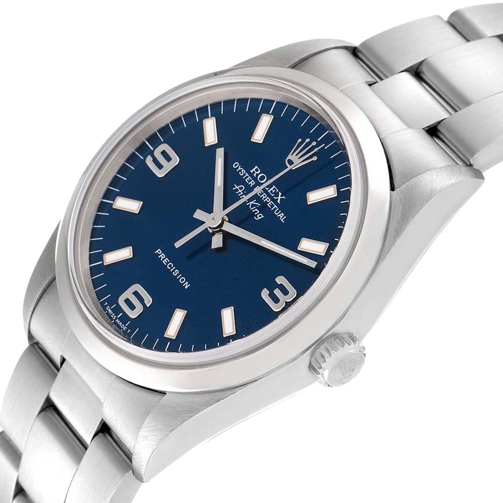 

Rolex Blue Stainless Steel Air King 14000 Men's Wristwatch