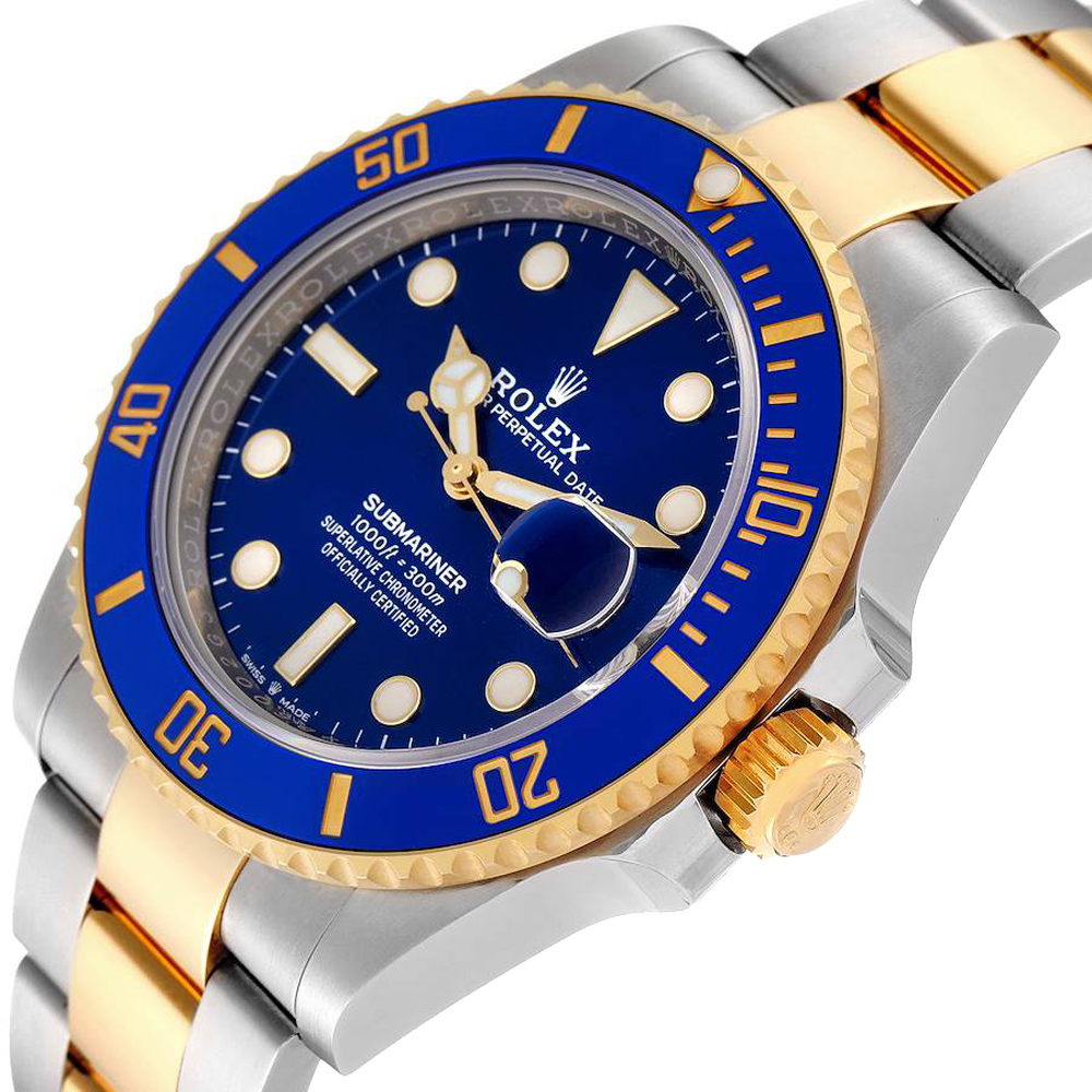 

Rolex Blue 18K Yellow Gold Submariner 126613 Men's Wristwatch