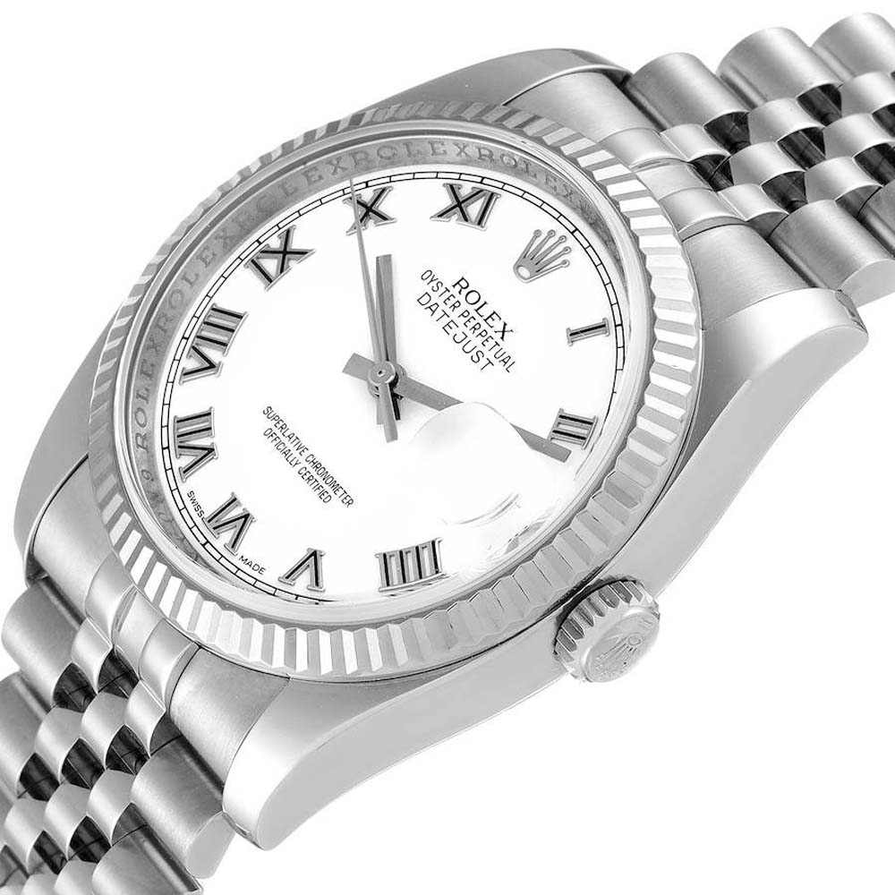

Rolex White 18K White Gold Stainless Steel Datejust 116234 Men's Wristwatch