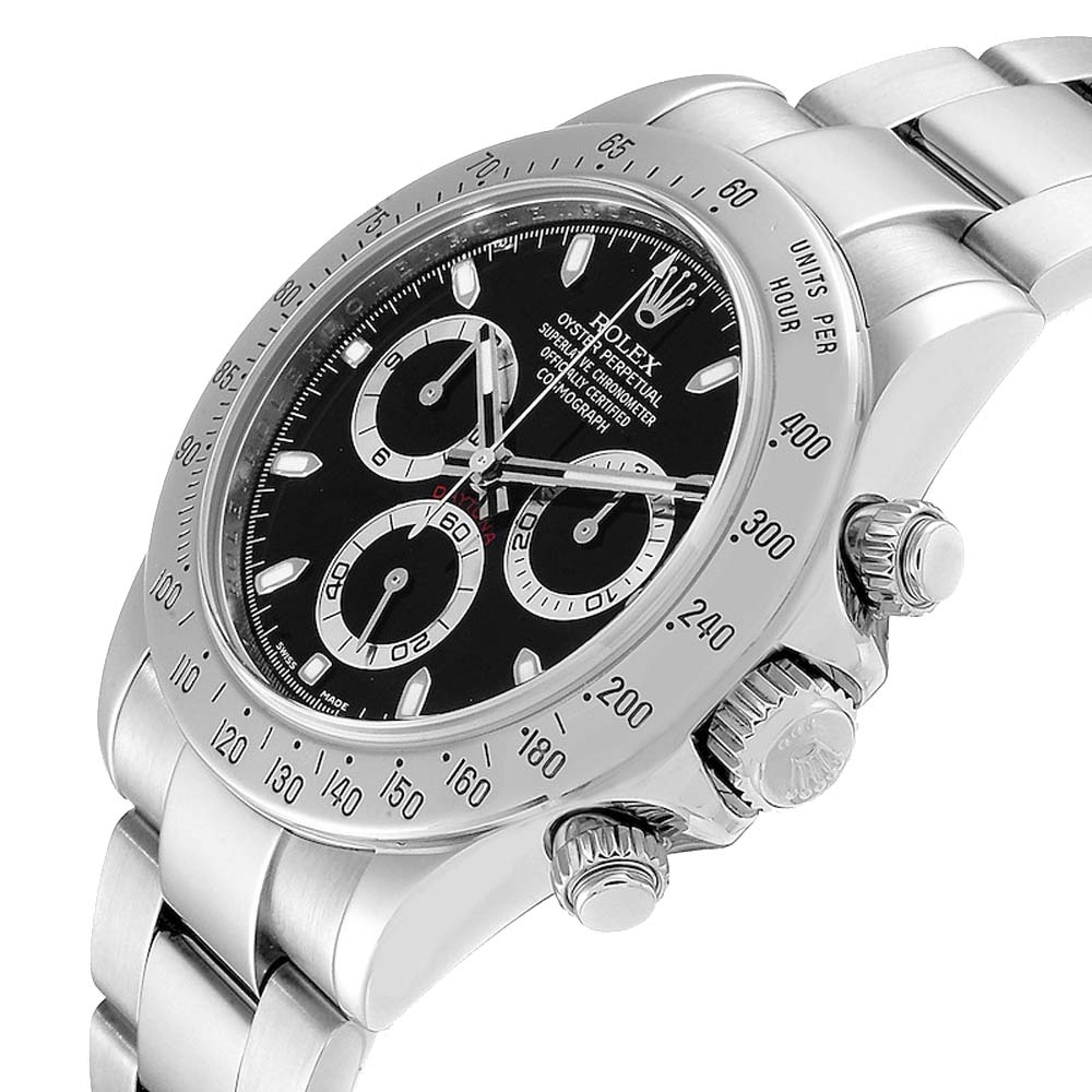 

Rolex Black Stainless Steel Daytona 116520 Men's Wristwatch