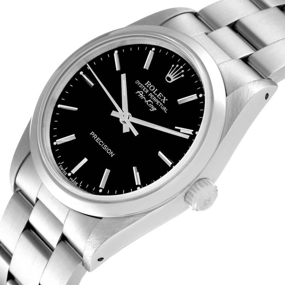

Rolex Black Stainless Steel Air King 14000 Men's Wristwatch