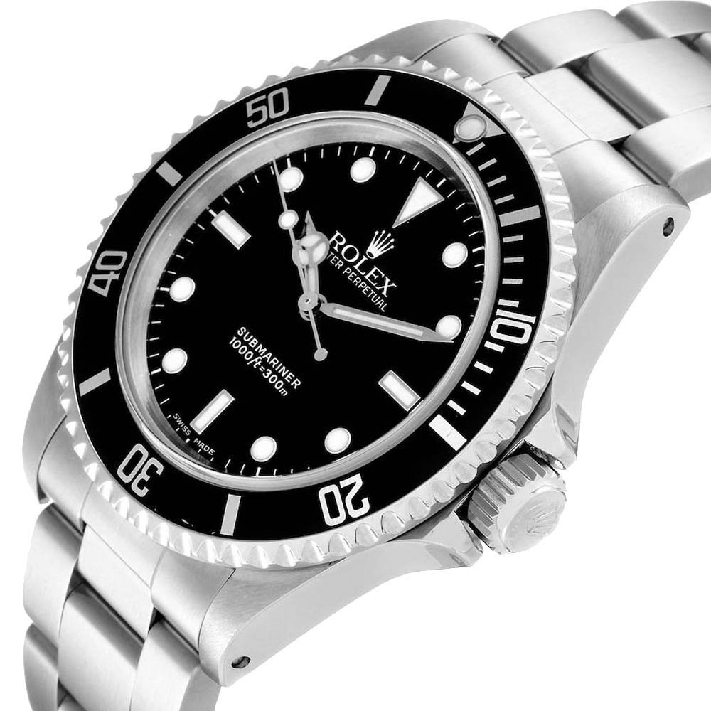 

Rolex Black Stainless Steel Submariner 14060 Men's Wristwatch 40 MM