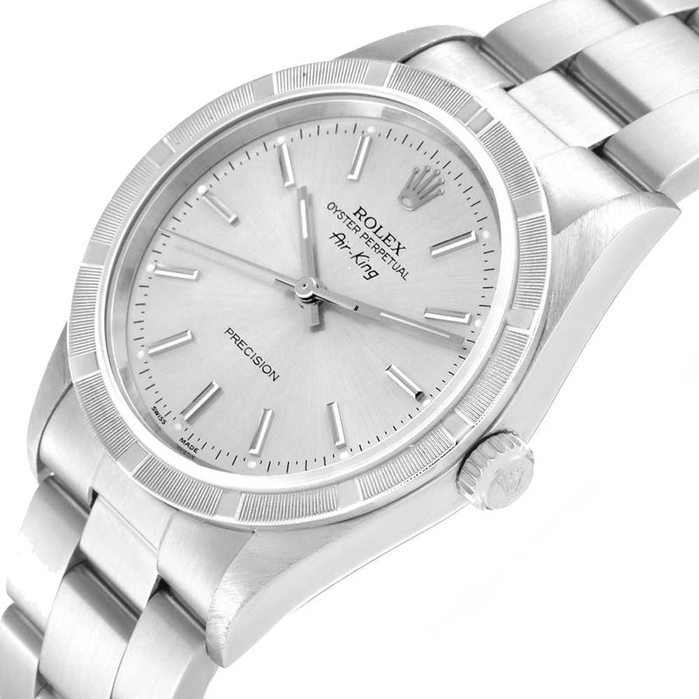 

Rolex Silver Stainless Steel Air King 14010 Men's Wristwatch