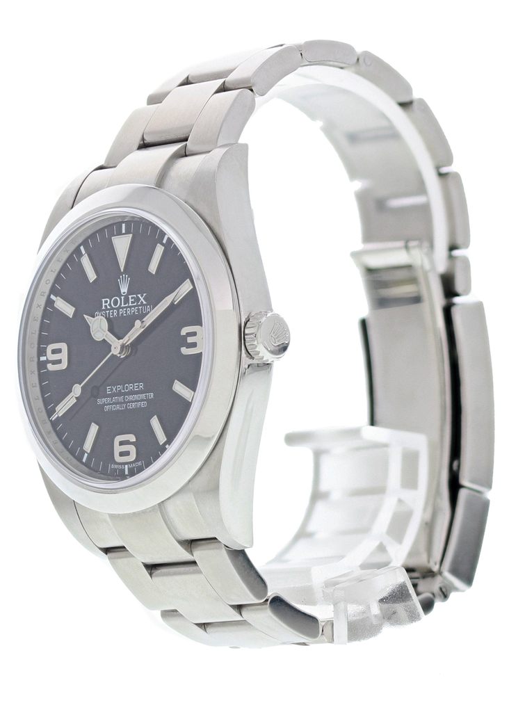

Rolex Black Stainless Steel Explorer 214270 Men's Wristwatch
