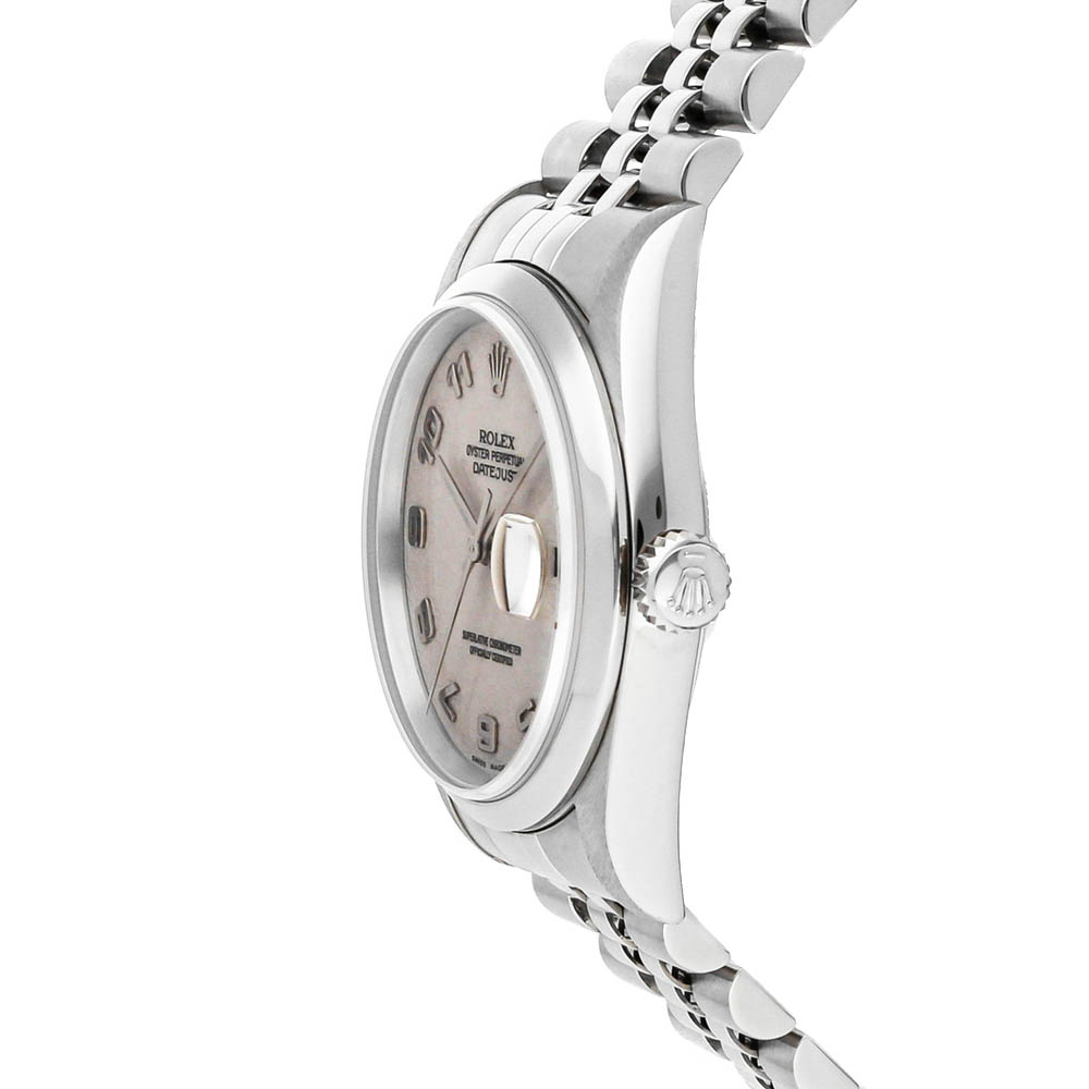 

Rolex Ivory Stainless Steel Datejust 16200 Men's Wristwatch, White