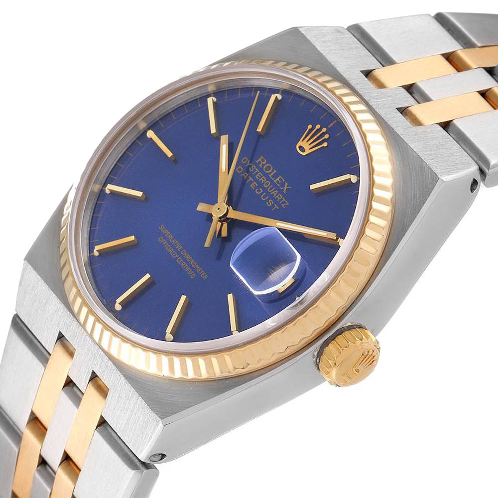 

Rolex Blue 18K Yellow Gold, Stainless Steel Datejust 17013 Men's Wristwatch