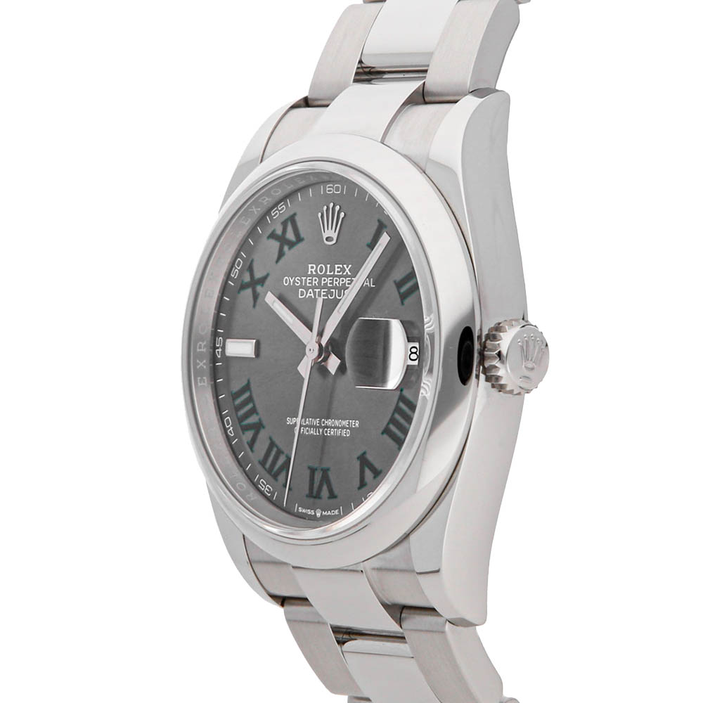 

Rolex Grey Stainless Steel Datejust 126200 Men's Wristwatch