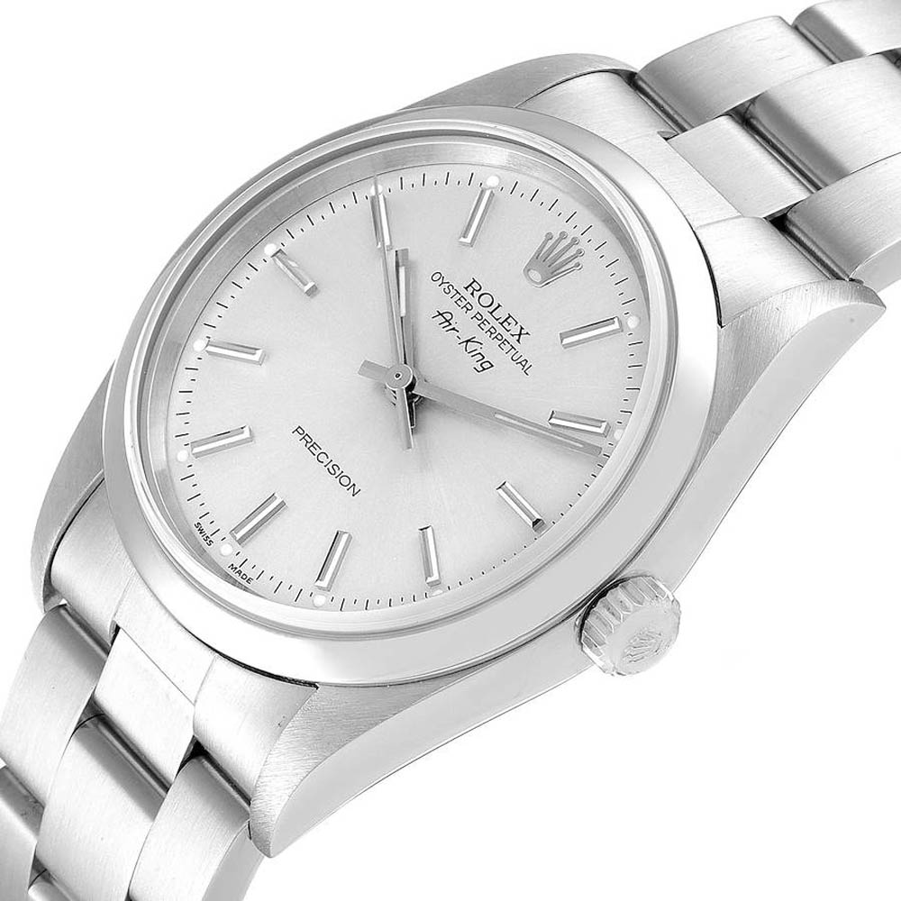 

Rolex Silver Stainless Steel Air King 14000 Men's Wristwatch 34 MM