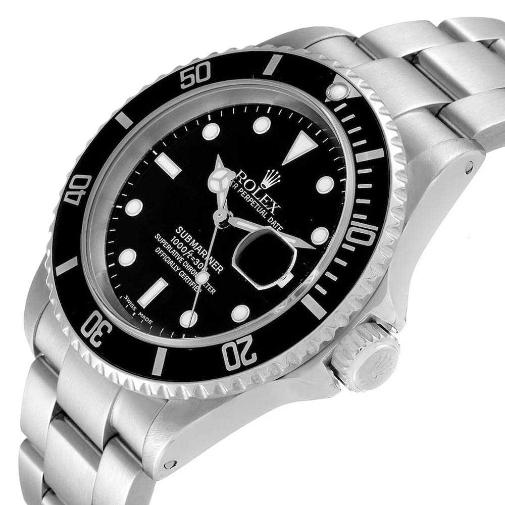 

Rolex Black Stainless Steel Submariner 16610 Men's Wristwatch 40 MM