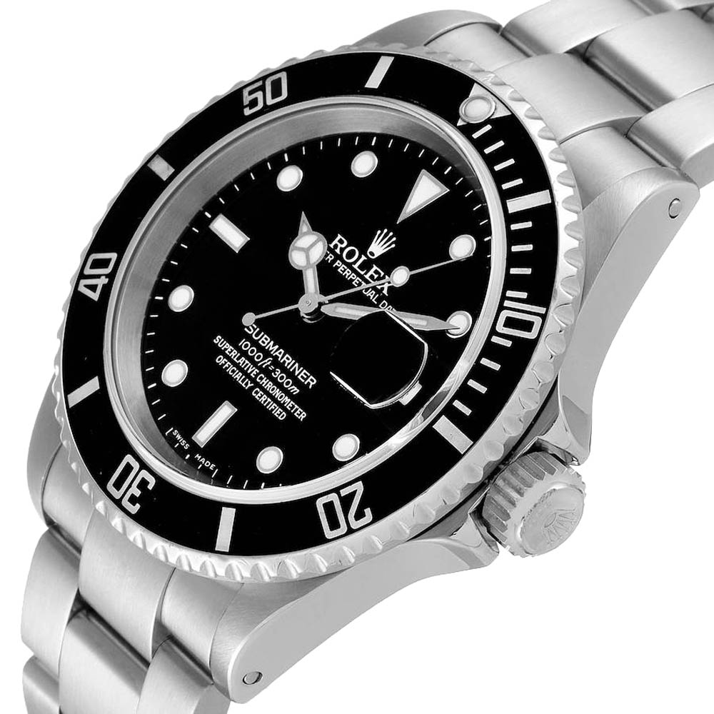 

Rolex Black Stainless Steel Submariner 16610 Men's Wristwatch 40 MM