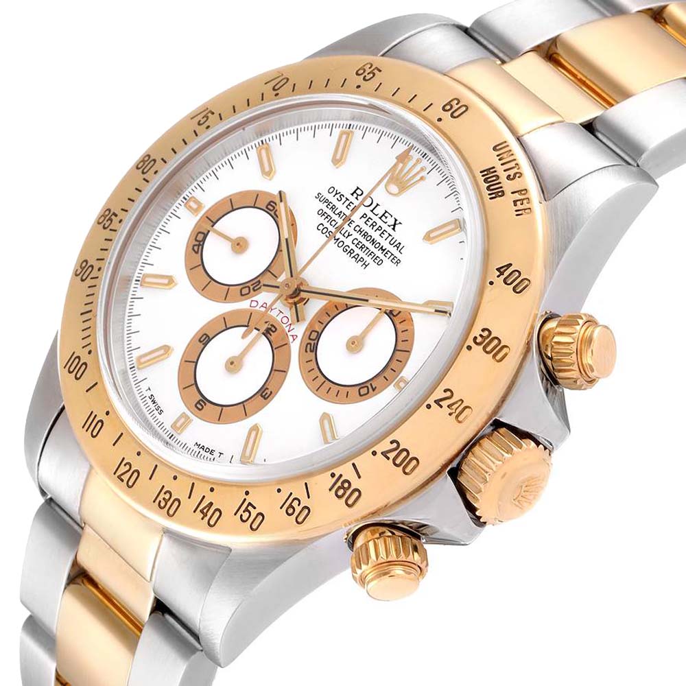 

Rolex White 18K Yellow Gold And Stainless Steel Cosmograph Daytona 16523 Men's Wristwatch 40 MM