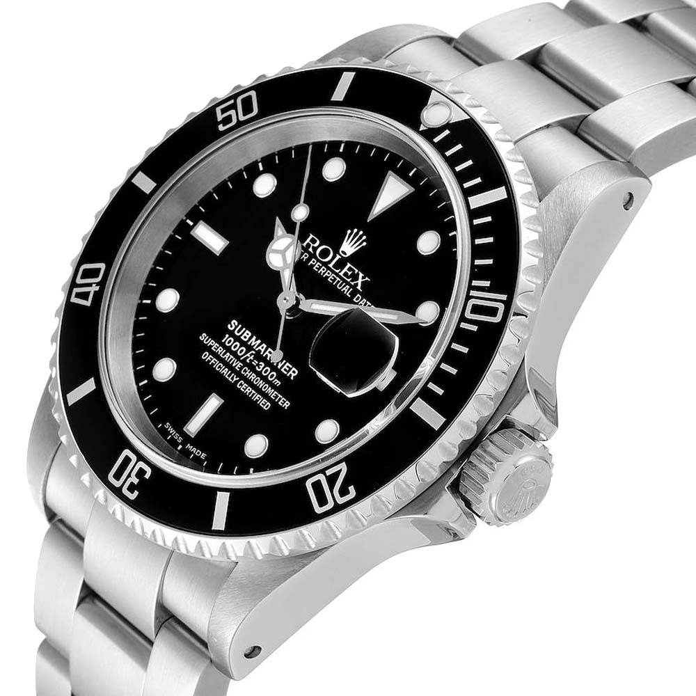 

Rolex Black Stainless Steel Submariner 16610 Men's Wristwatch 40 MM