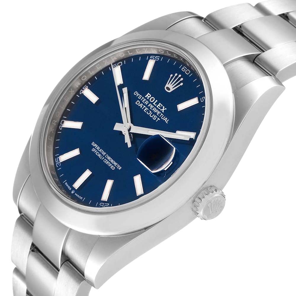 

Rolex Blue Stainless Steel Datejust 126300 Automatic Men's Wristwatch 41 MM