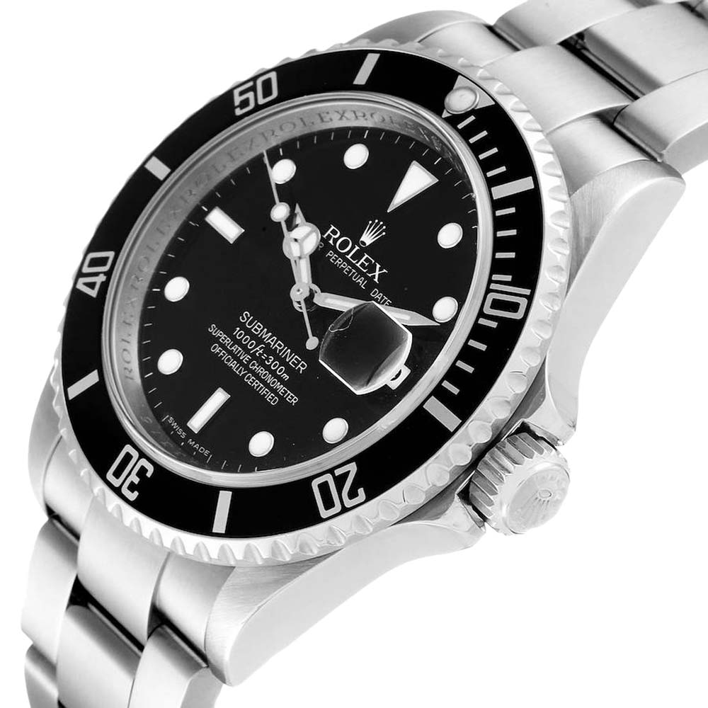 

Rolex Black Stainless Steel Submariner 16610 Men's Wristwatch 40 MM