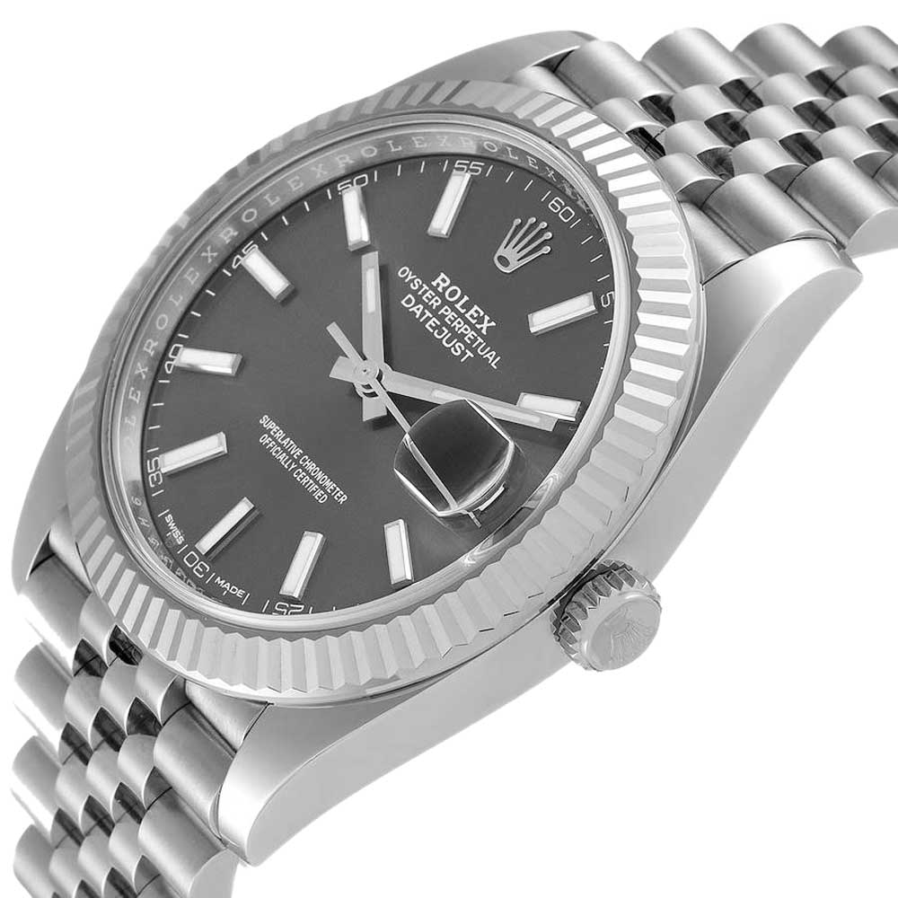 

Rolex Grey 18k White Gold And Stainless Steel Datejust 126334 Automatic Men's Wristwatch 41 MM