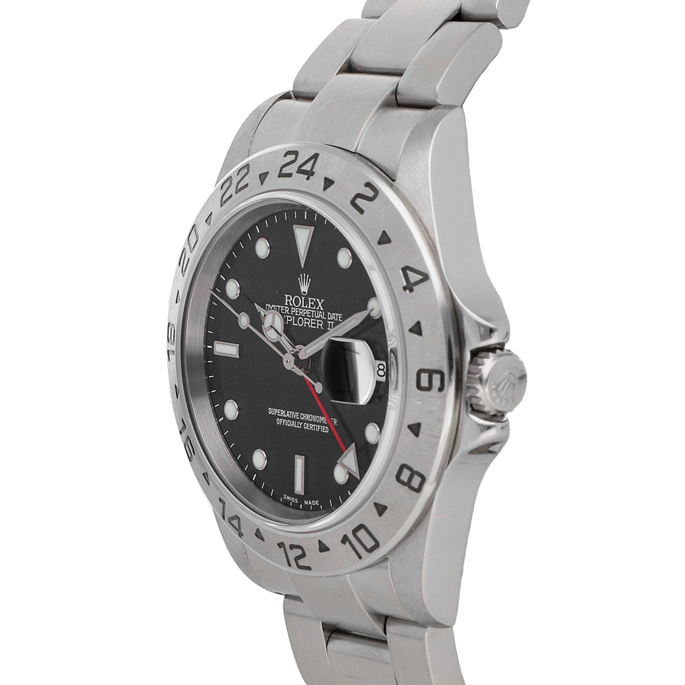 

Rolex Black Stainless Steel Explorer II 16570 Men's Wristwatch 40 mm