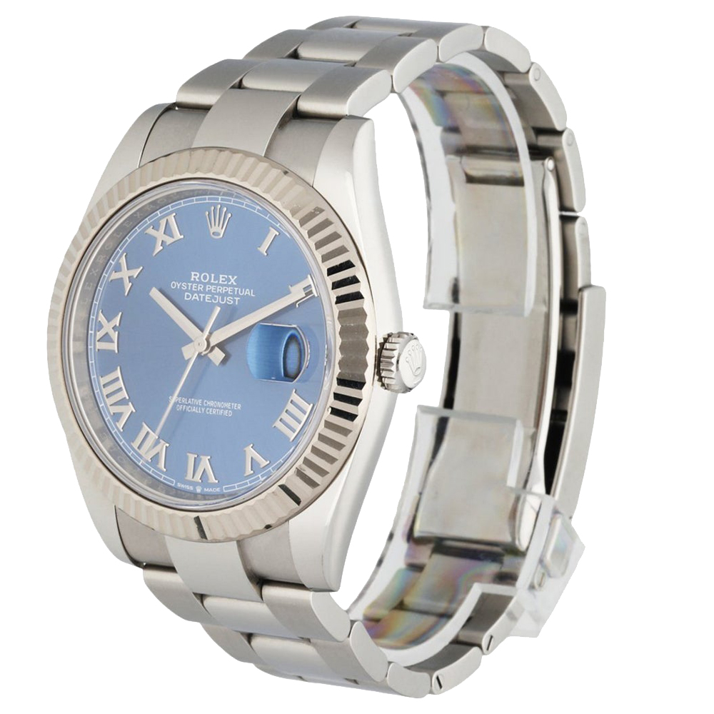 

Rolex Blue 18K White Gold and Stainless Steel Datejust 126334 Men's Wristwatch 41 mm