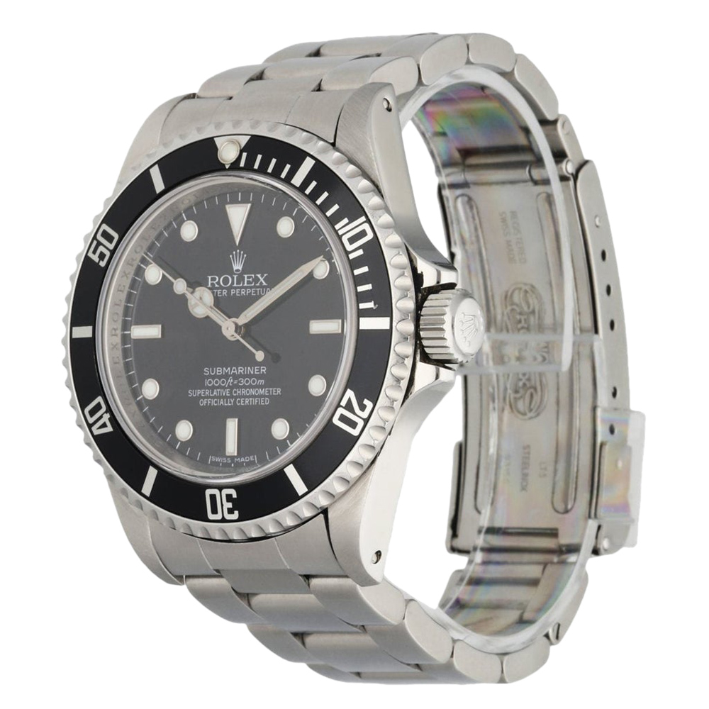 

Rolex Black Stainless Steel Submariner 14060 Men's Wristwatch 40 mm