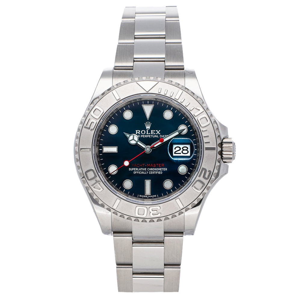 

Rolex Blue Platinum and Stainless Steel Yacht-Master 116622 Men's Wristwatch 40 mm