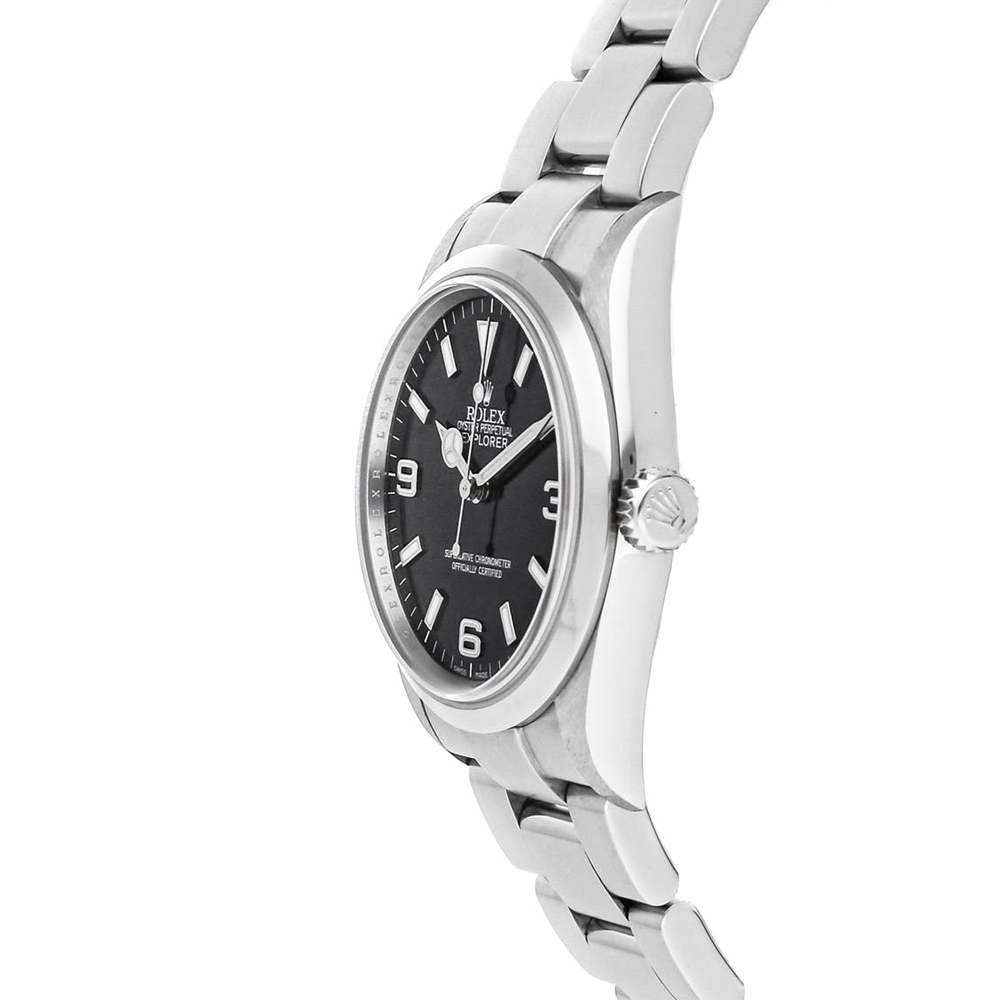 

Rolex Black Stainless Steel Explorer 114270 Men's Wristwatch 36 mm