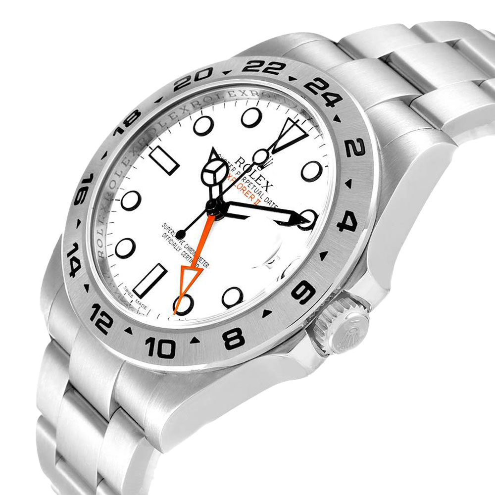 

Rolex White Stainless Steel Explorer II 216570 Men's Wristwatch 42 MM