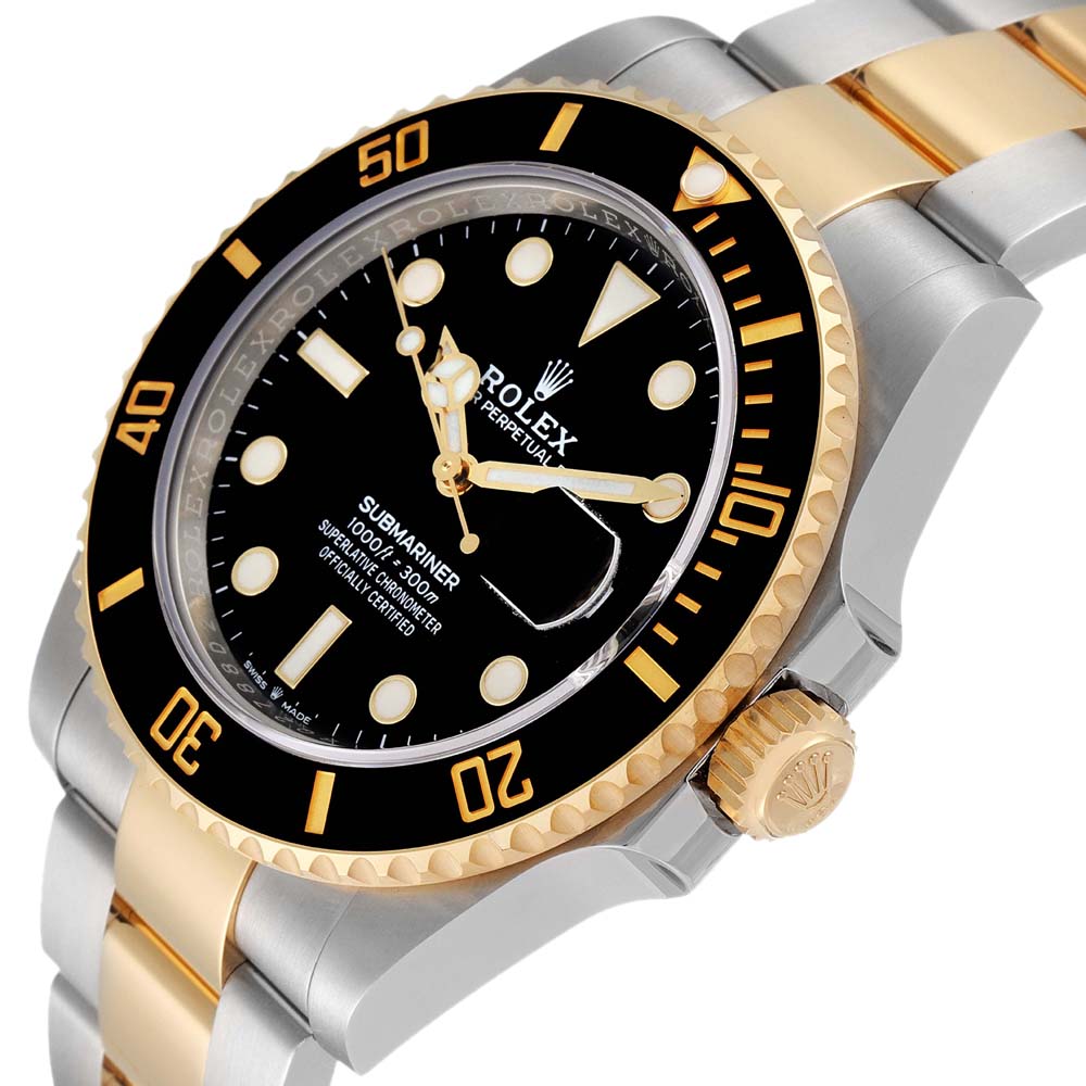 

Rolex Black 18K Yellow Gold And Stainless Steel Submariner 126613 Automatic Men's Wristwatch 41 MM