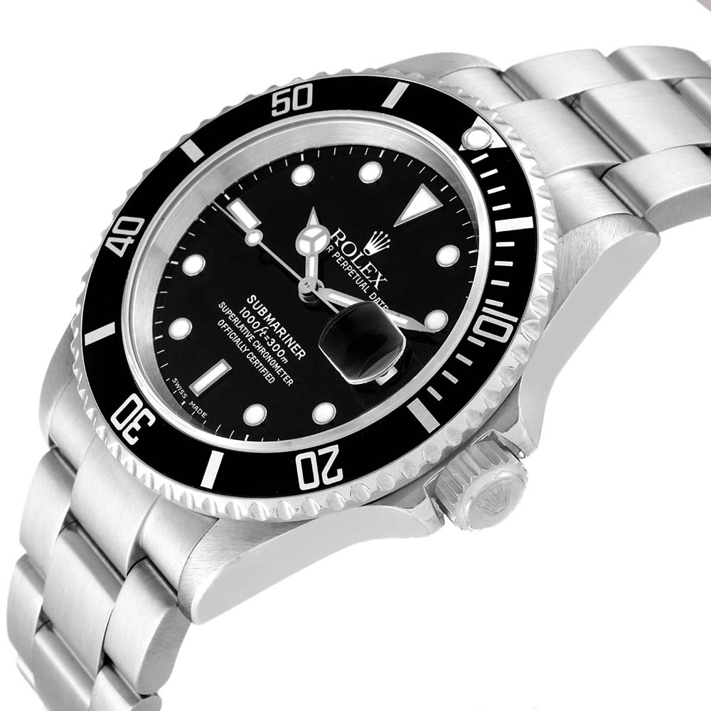 

Rolex Black Stainless Steel Submariner 16610 Men's Wristwatch 40 MM