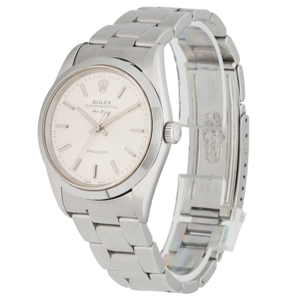 

Rolex Silver Stainless Steel Air King 14000 Men's Wristwatch 34 MM