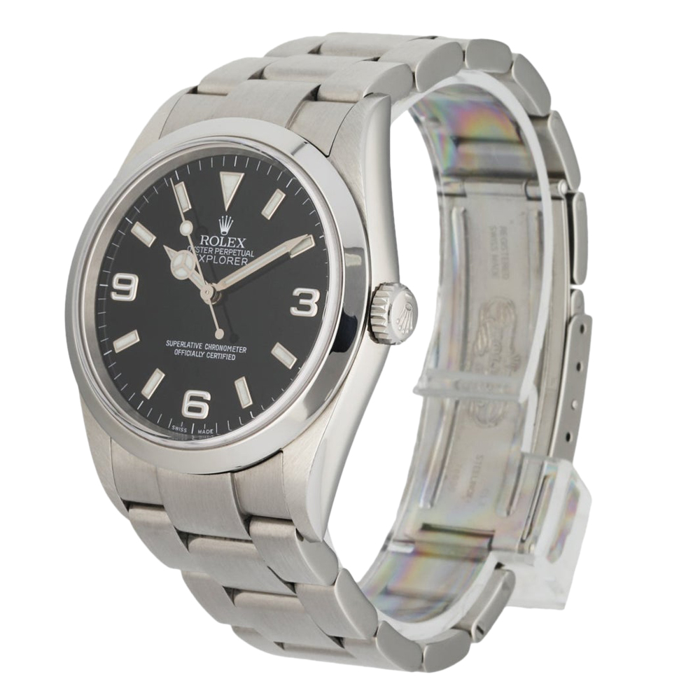 

Rolex Black Stainless Steel Explorer 114270 Men's Wristwatch 36 MM