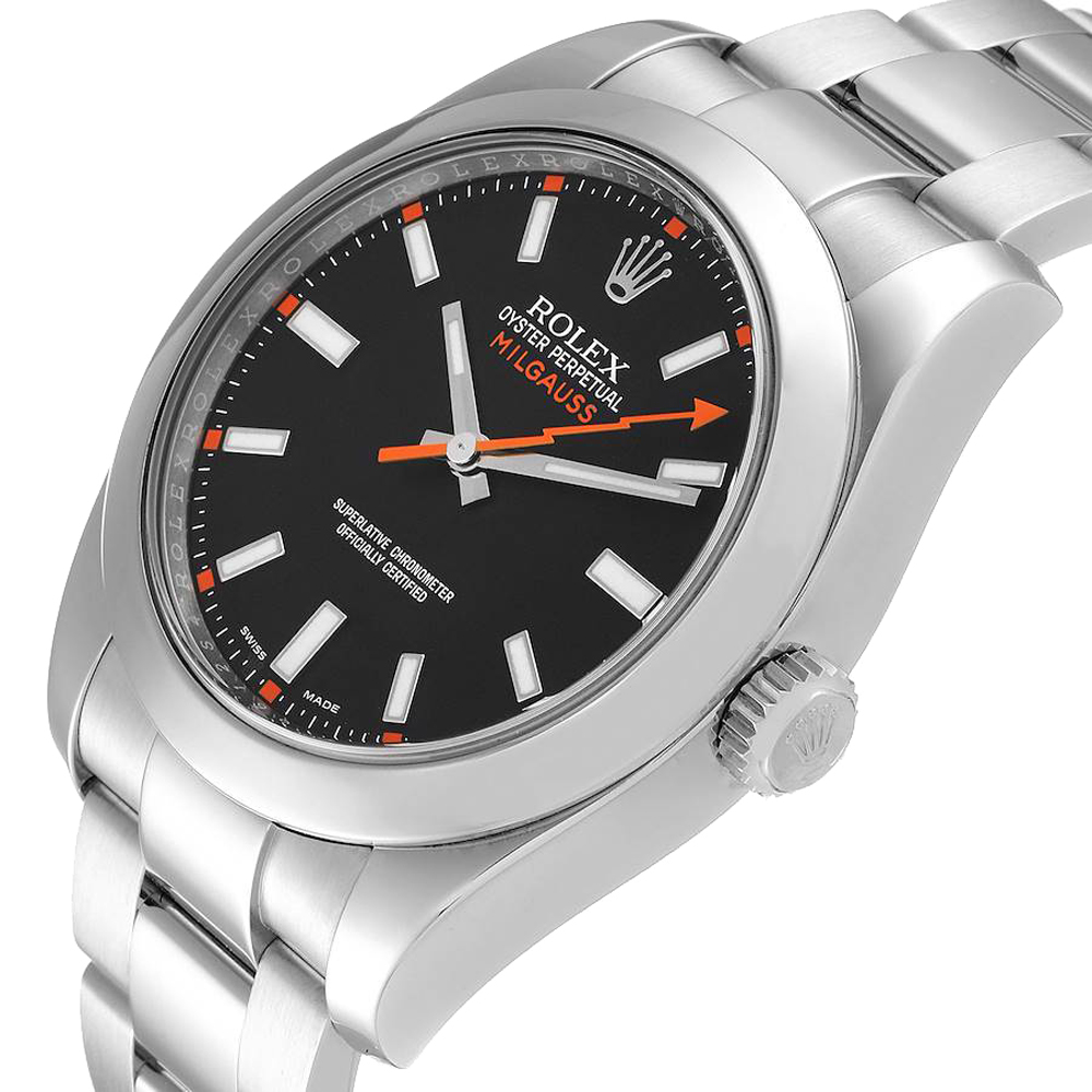 

Rolex Black Stainless Steel Milgauss 116400 Men's Wristwatch 40 MM