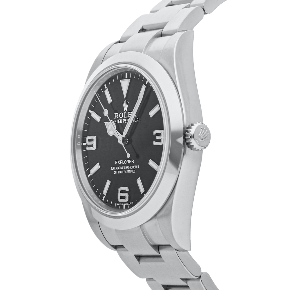 

Rolex Black Stainless Steel Explorer 214270 Men's Wristwatch 39 MM