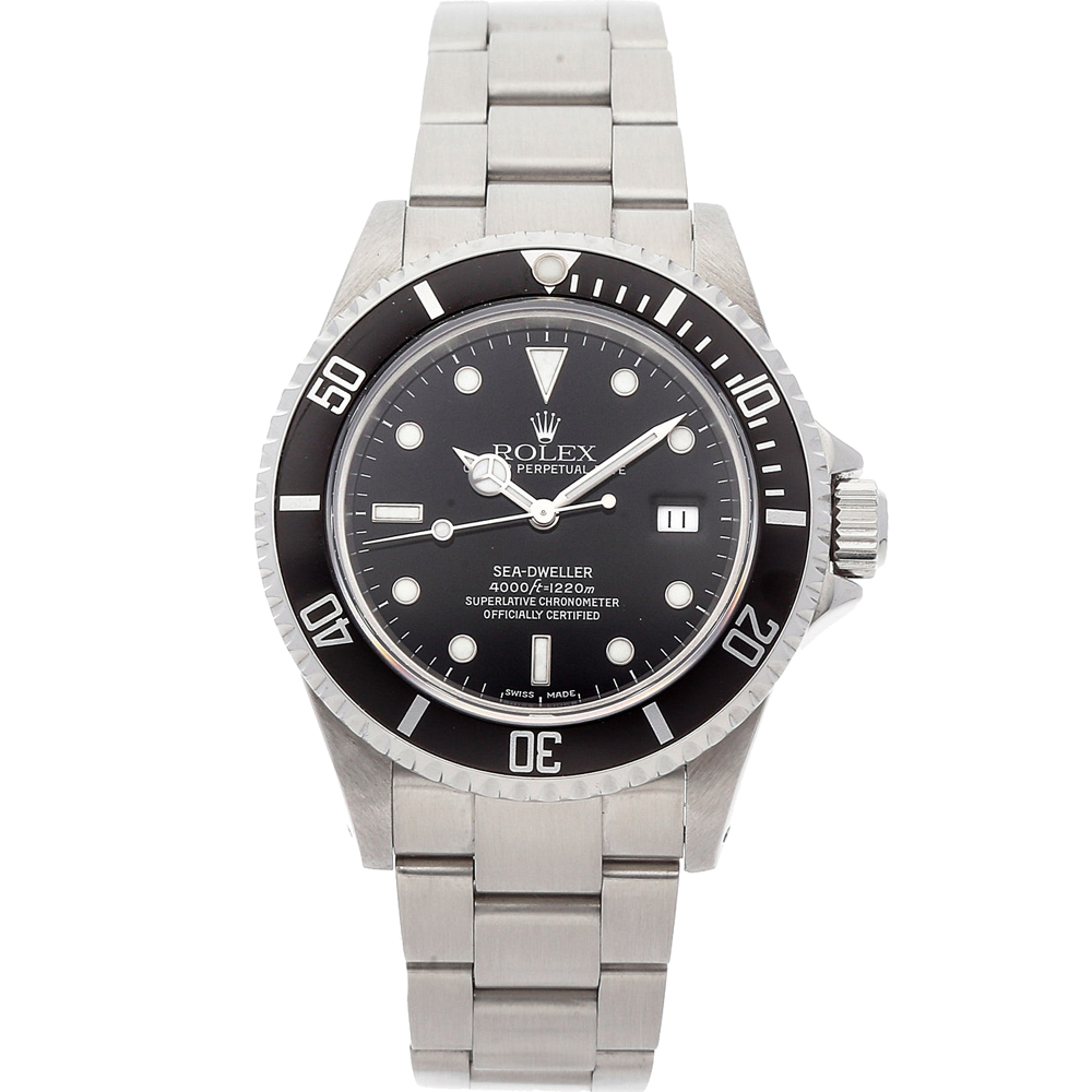 

Rolex Black Stainless Steel Sea-Dweller 4000 16600 Men's Wristwatch 40 MM