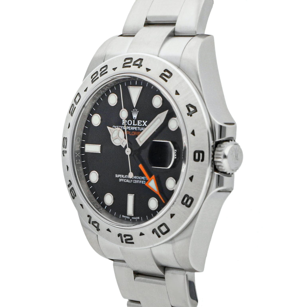 

Rolex Black Stainless Steel Explorer II 216570 Men's Wristwatch 42 MM