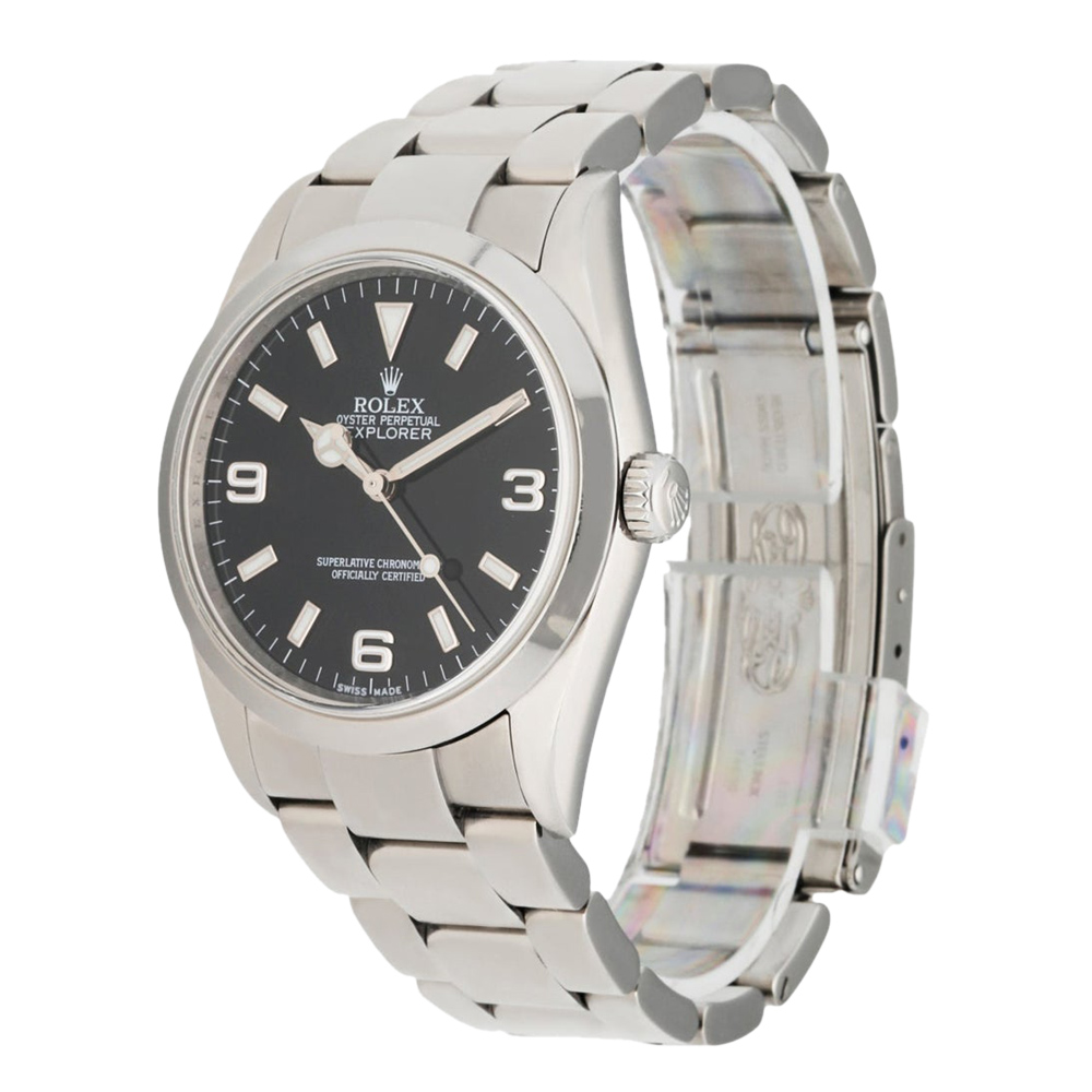 

Rolex Black Stainless Steel Explorer 114270 Men's Wristwatch 36 MM