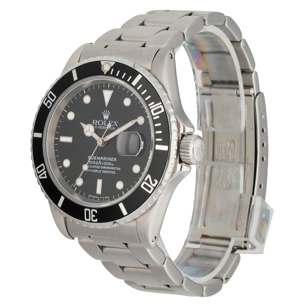 

Rolex Black Stainless Steel Submariner 16610 Men's Wristwatch 40 MM