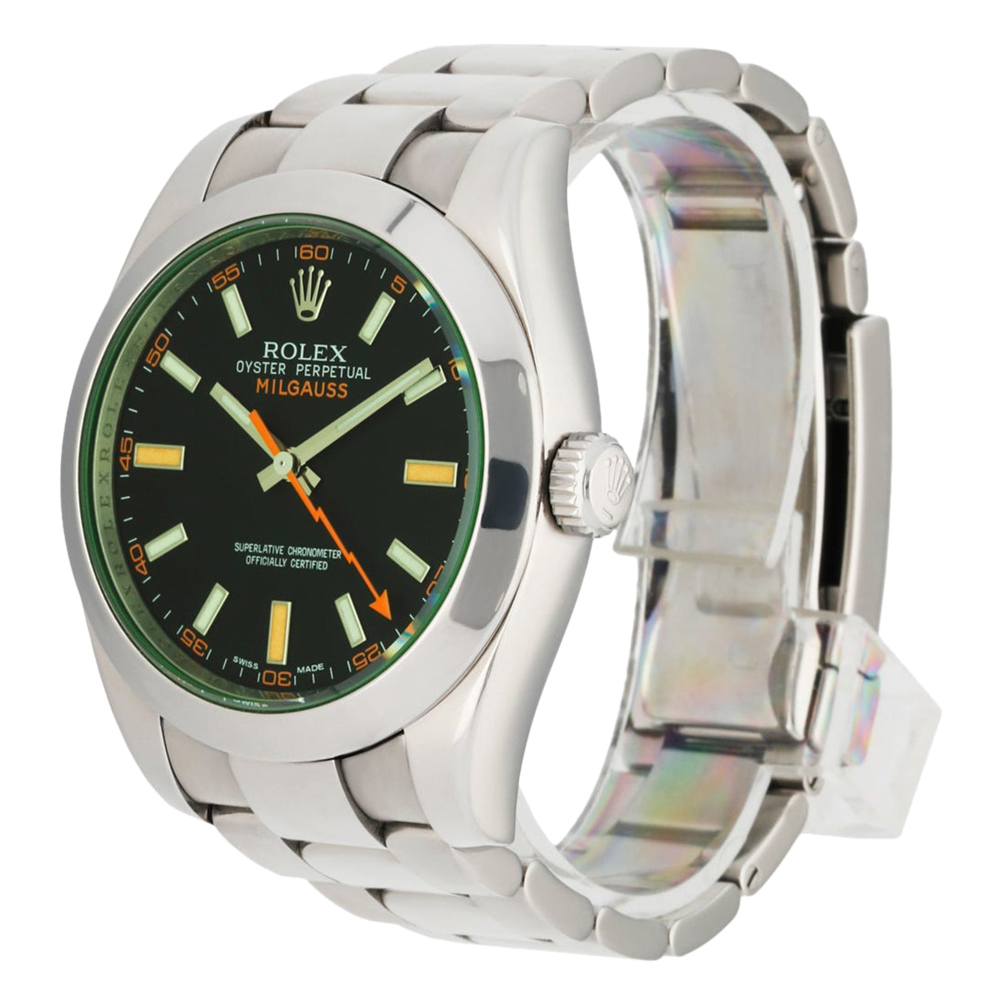 

Rolex Black Stainless Steel Milgauss 116400GV Men's Wristwatch 40 MM
