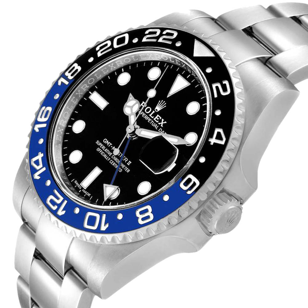 

Rolex Black Stainless Steel GMT Master II Batman 116710 Men's Wristwatch 40 MM