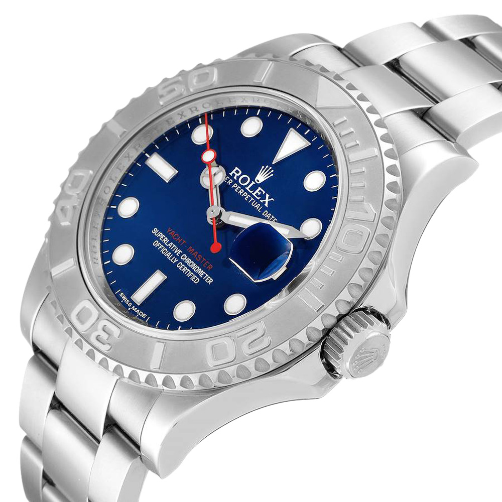 

Rolex Blue Stainless Steel Yachtmaster 116622 Men's Wristwatch 40 MM
