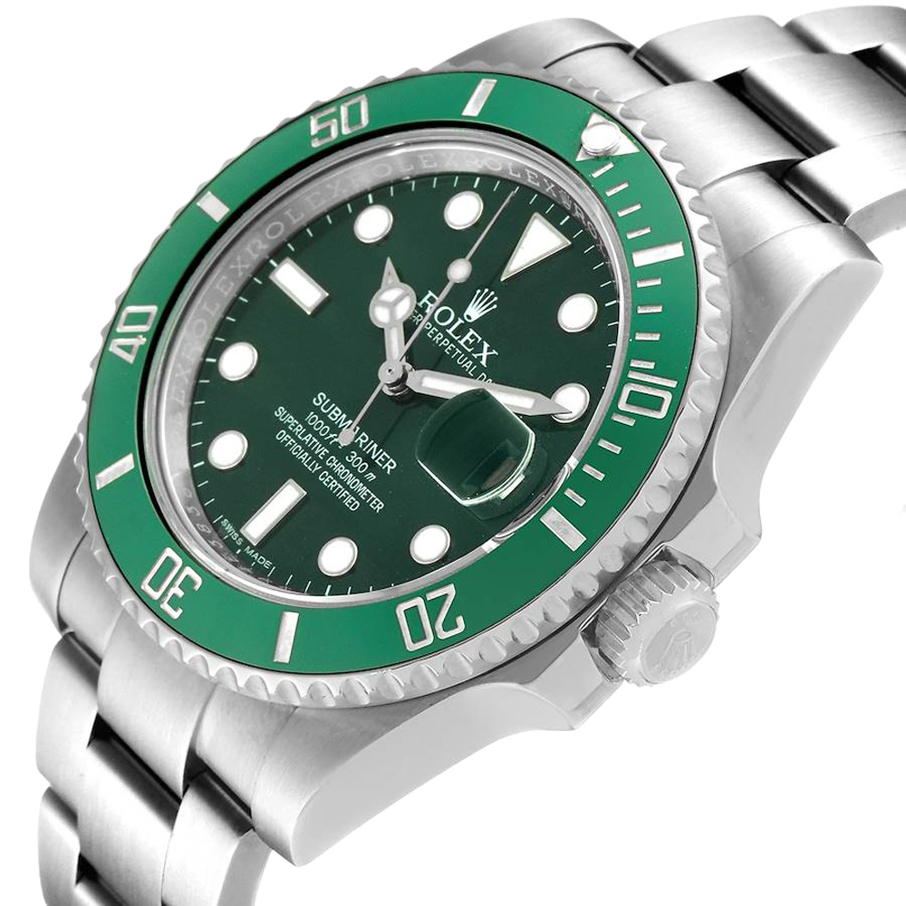 

Rolex Green Stainless Steel Submariner Hulk 116610LV Men's Wristwatch 40 MM