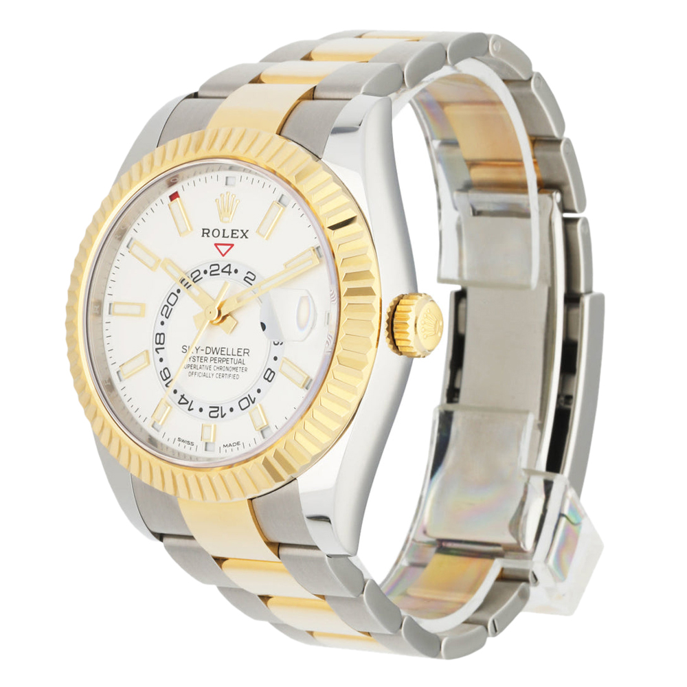 

Rolex Silver 18K Yellow Gold And Stainless Steel Sky Dweller 326933 Men's Wristwatch 42 MM