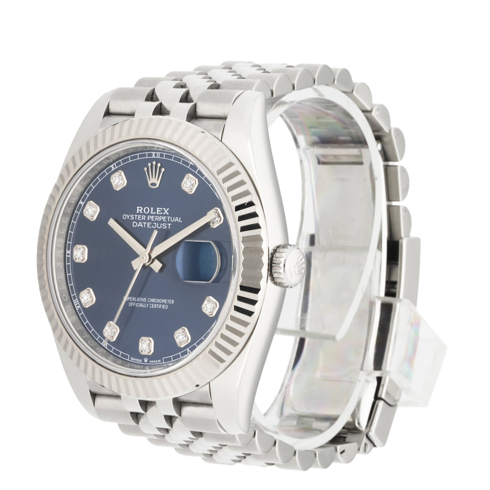 

Rolex Blue Diamonds 18K White Gold And Stainless Steel Datejust 126334 Men's Wristwatch 41 MM