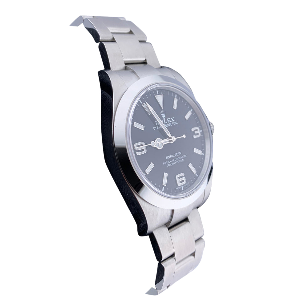 

Rolex Black Stainless Steel Explorer 214270 Men's Wristwatch 39 MM