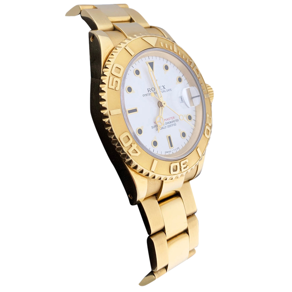 

Rolex White 18K Yellow Gold Yacht Master 16628 Men's Wristwatch 40 MM