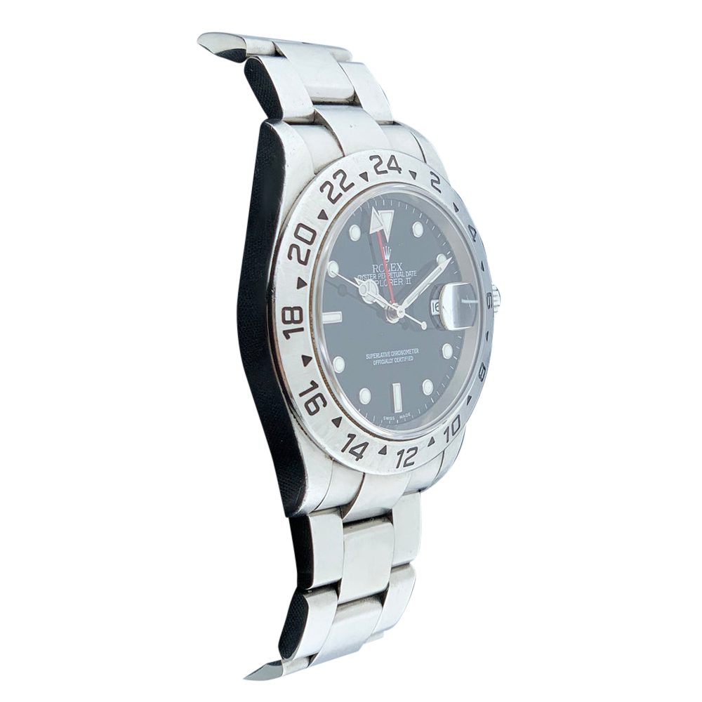 

Rolex Black Stainless Steel Explorer II 16570 Men's Wristwatch 40 MM
