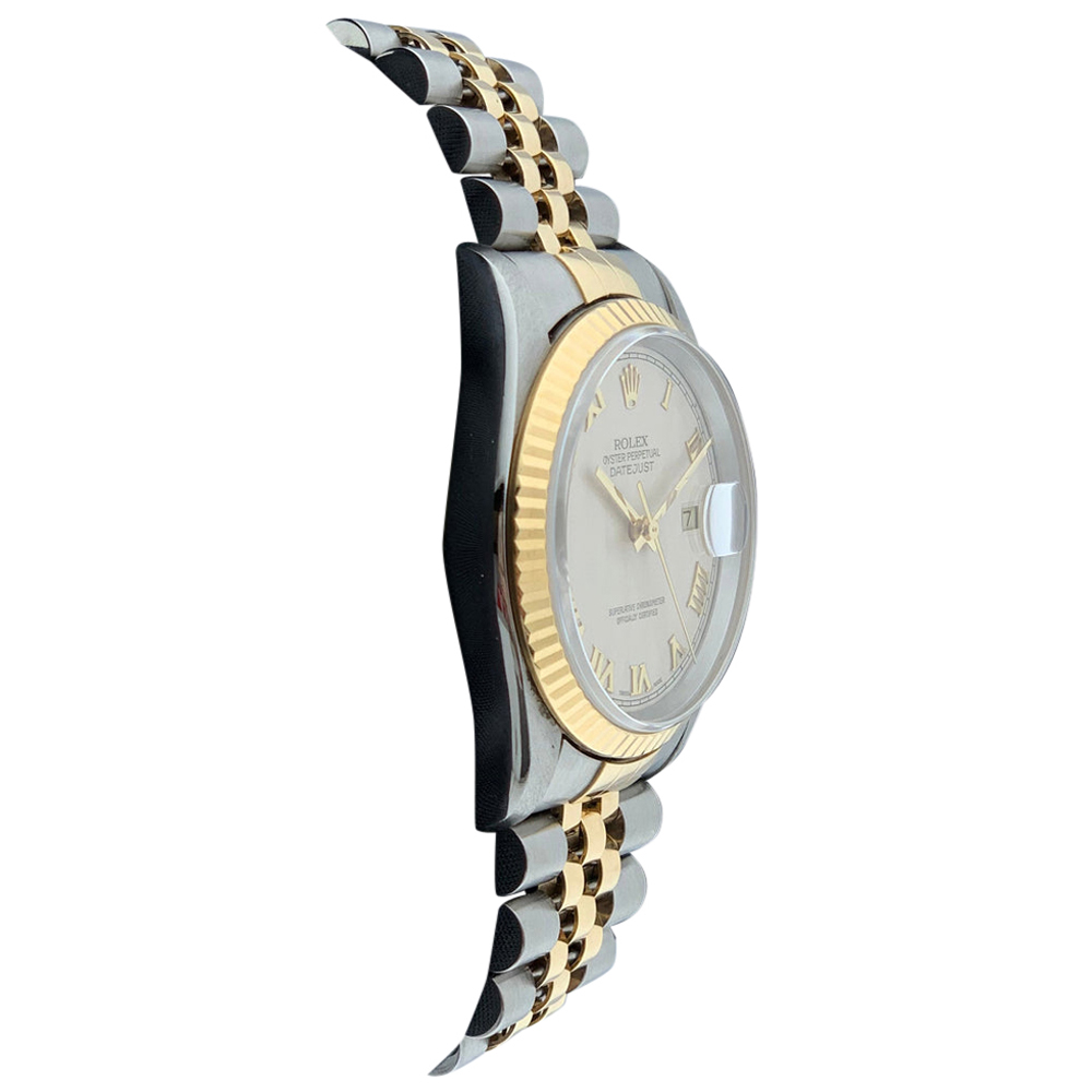 

Rolex White Diamonds 18K Yellow Gold And Stainless Steel Datejust 16233 Men's Wristwatch 36 MM
