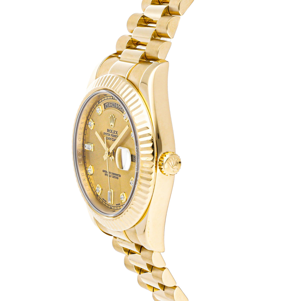 

Rolex Champagne 18K Yellow Gold Day-Date II 218238 Men's Wristwatch 41 MM