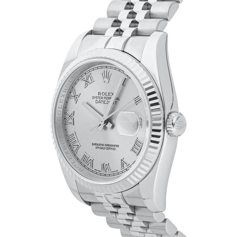 

Rolex Silver Stainless Steel Datejust 116234 Men's Wristwatch 36 MM